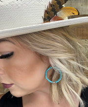 Load image into Gallery viewer, Turquoise Hoop Earrings