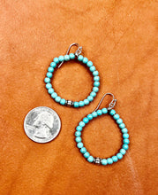 Load image into Gallery viewer, Turquoise Hoop Earrings