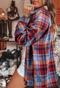 Red Plaid Loose Vintage Flannel