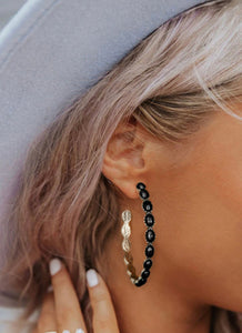 Gem Hoop Earrings (Multiple Color Options)