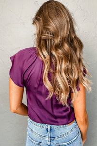 Violet Flutter Sleeve Top