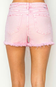 Risen Acid Wash Pink Shorts