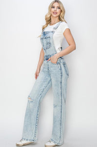 Risen Light Washed Overalls