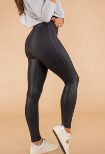 Black Fleece Faux Leggings