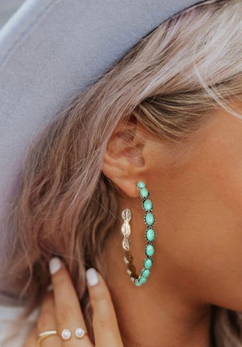 Gem Hoop Earrings (Multiple Color Options)