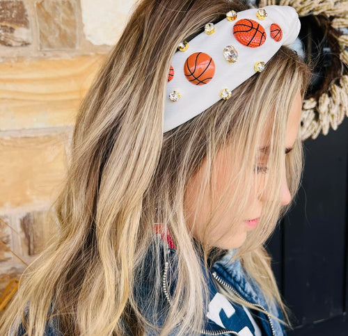 White Basketball Headband