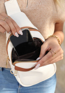 White Multi Zip Crossbody