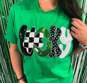 Lucky Embroidered Tee