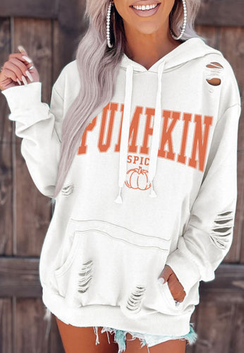 Pumpkin Spice Distressed Hoodie