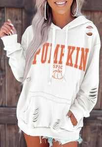 Pumpkin Spice Distressed Hoodie