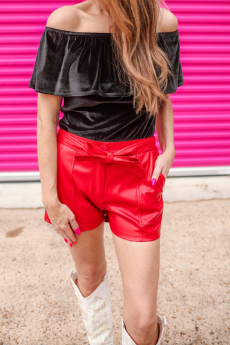 Faux Leather Shorts