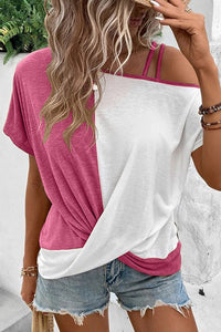 Rose Colorblock Strappy Top