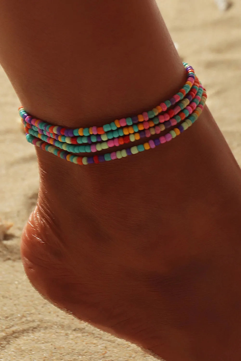 Multi-Color Beaded Anklet