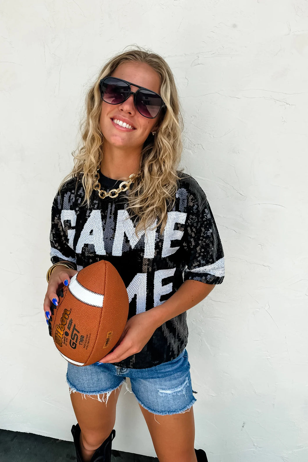 Sequin Game Day Top