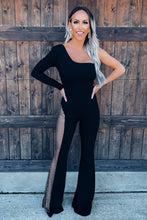 Load image into Gallery viewer, Black One Shoulder Jumpsuit