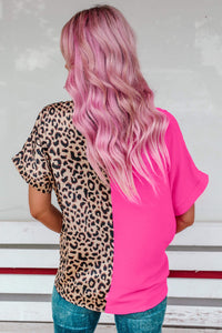 Pink/Leopard Split Top