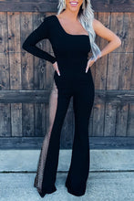 Load image into Gallery viewer, Black One Shoulder Jumpsuit