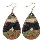 Camo Teardrop Earrings