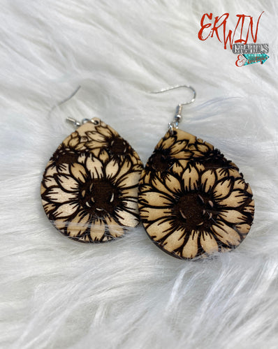 Sunflower Teardrop Earrings