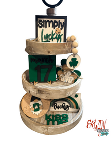 St. Patrick's Day Tiered Tray Decor