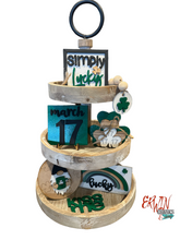 Load image into Gallery viewer, St. Patrick&#39;s Day Tiered Tray Decor