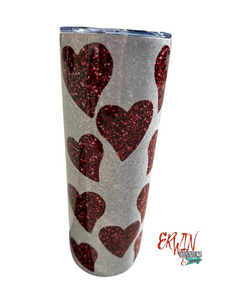 Glitter Heart Tumbler