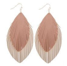 Load image into Gallery viewer, Double Feather Earrings