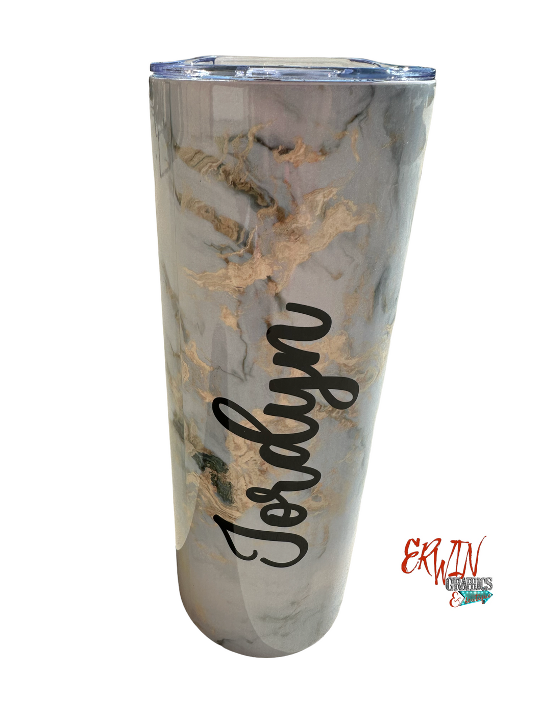 White/Gold Marble Tumbler