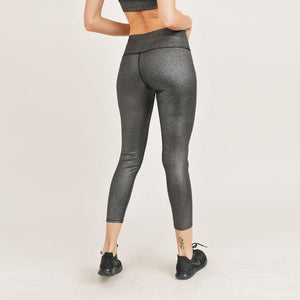 Matching Active Wear Metallic Leggings & Bra