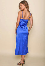 Load image into Gallery viewer, Midi Royal Satin Dress