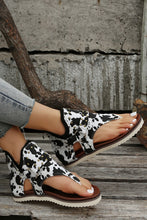 Load image into Gallery viewer, Cowprint Gladiator Sandals