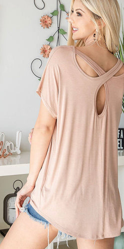 Criss Cross Taupe Top