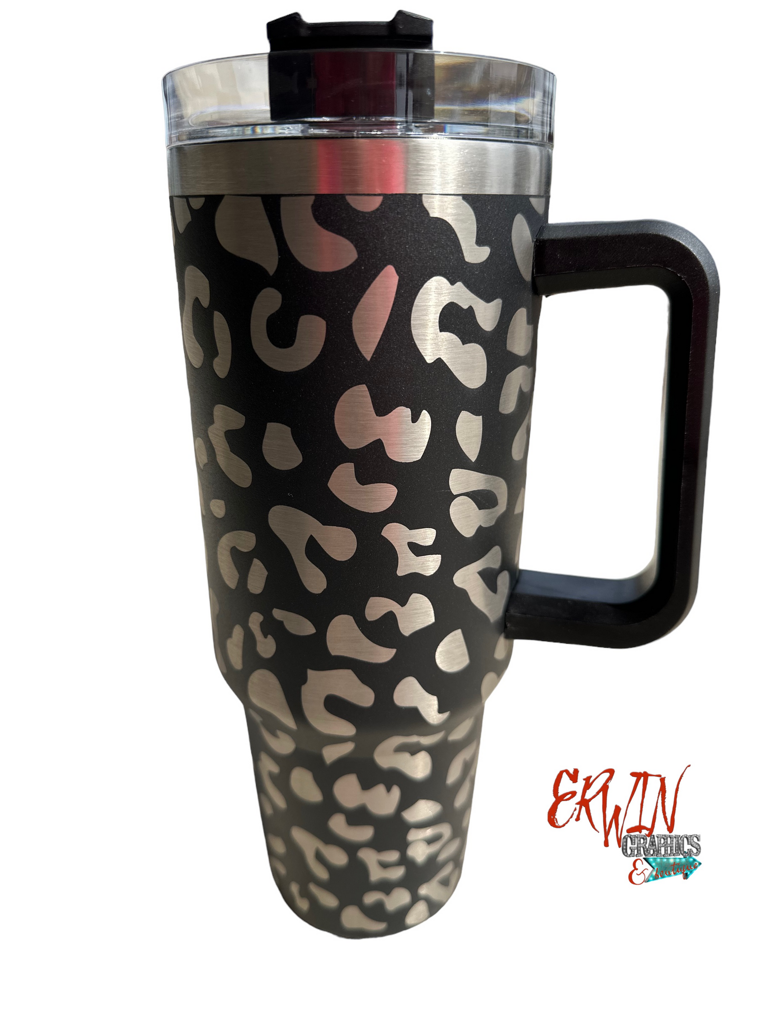 Quencher Tumbler 40 OZ | White Leopard