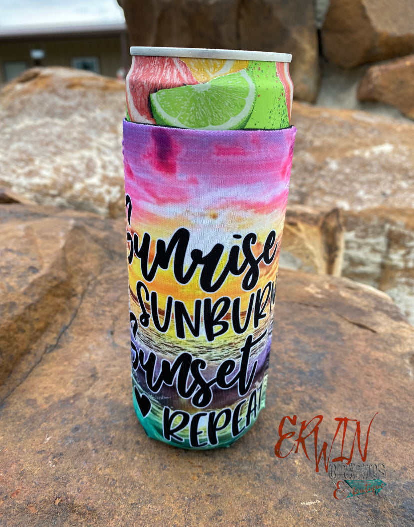 Sunrise Sunburn Sunset Repeat Koozie