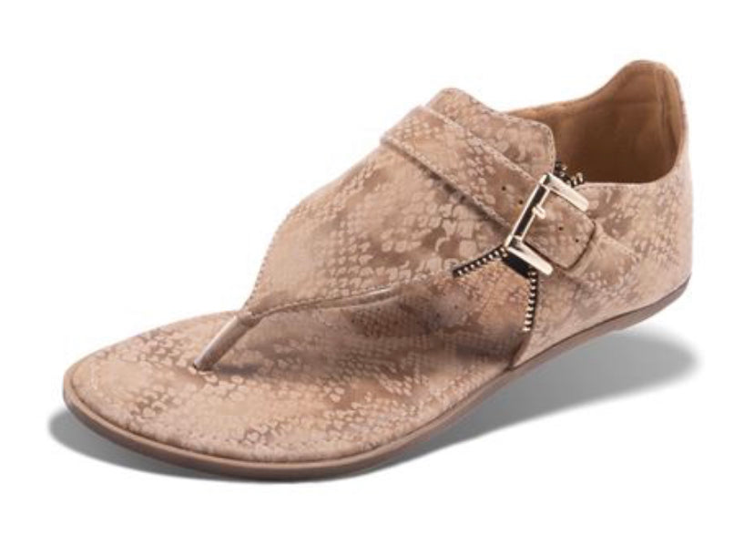 Tan Snakeskin Zipper Sandal