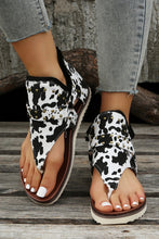 Load image into Gallery viewer, Cowprint Gladiator Sandals