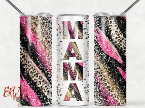 Leopard/Pink/Black Mama Tumbler