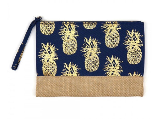 Metallic Pineapple Wristlet