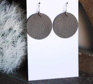 Leather Circle Earrings